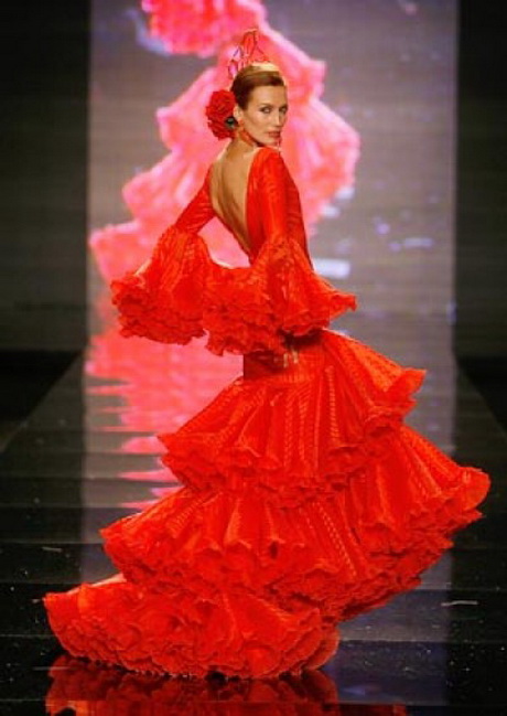 traje-de-flamenca-rojo-57-11 Фламинго червен костюм