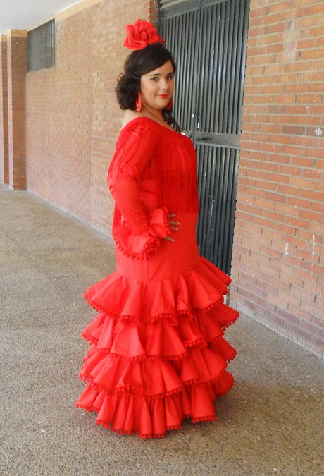 traje-de-flamenca-rojo-57-5 Фламинго червен костюм