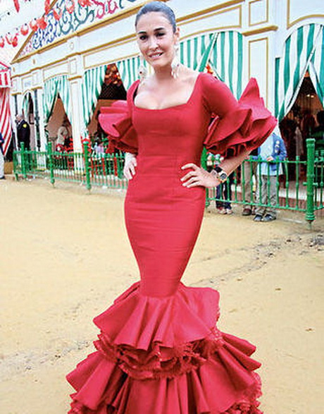 traje-de-flamenca-rojo-57-7 Фламинго червен костюм