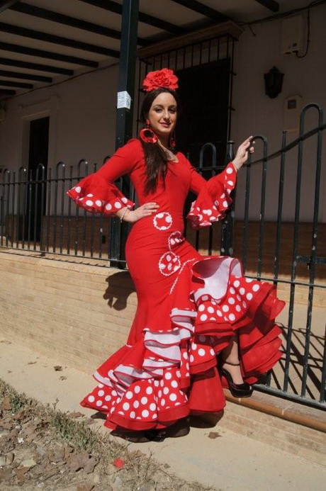 trajes-de-flamenca-en-rojo-21-16 Фламинго костюми в червено