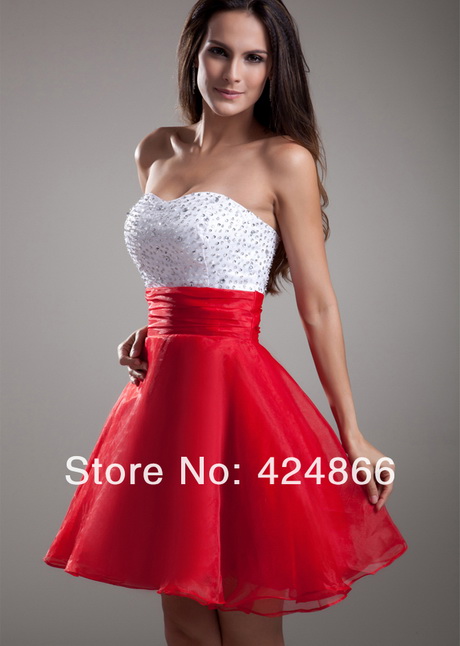Бяла червена рокля