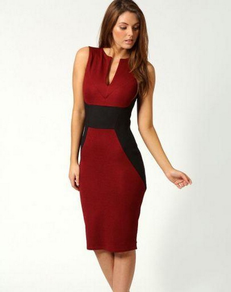 vestido-rojo-con-negro-54-15 Червена рокля с черно
