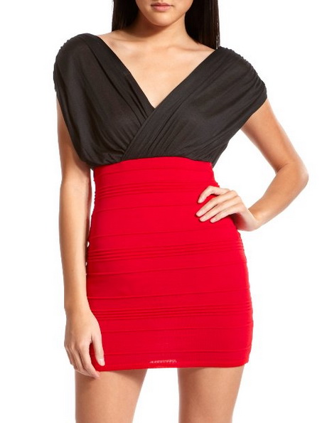vestido-rojo-con-negro-54-4 Червена рокля с черно