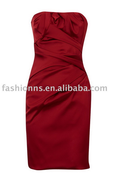 vestido-strapless-rojo-23-16 Червена рокля без презрамки