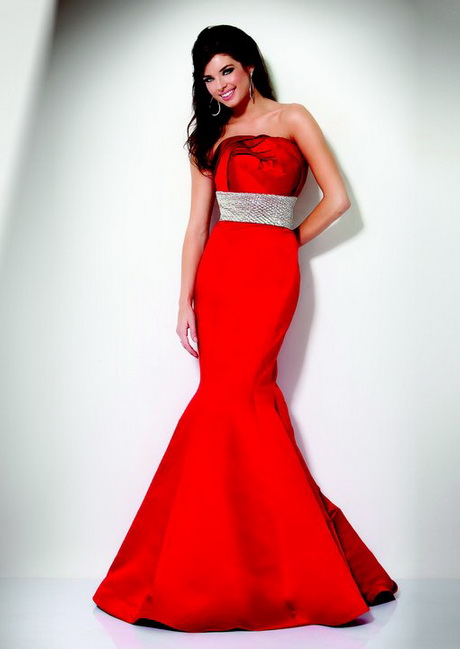 vestido-strapless-rojo-23-3 Червена рокля без презрамки