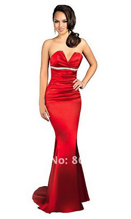 vestido-strapless-rojo-23-9 Червена рокля без презрамки