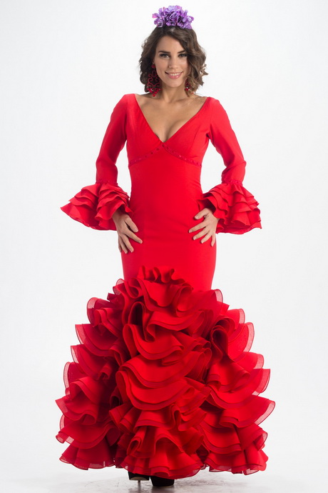 vestidos-flamenca-rojo-90-15 Червено фламинго рокли