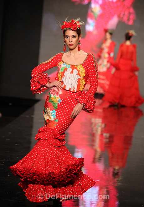 vestidos-flamenca-rojo-90-5 Червено фламинго рокли
