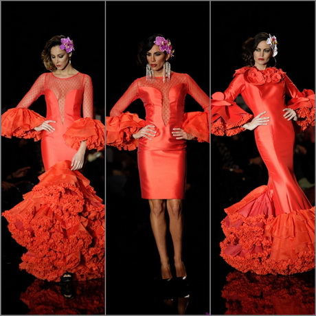 vestidos-flamenca-rojo-90-6 Червено фламинго рокли