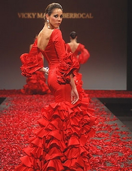 vestidos-flamenca-rojo-90-8 Червено фламинго рокли