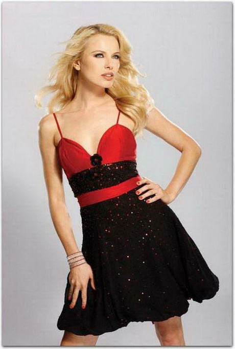 vestidos-negro-con-rojo-30 Черни рокли с червено