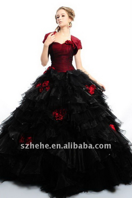 vestidos-negros-con-rojo-63-19 Черни рокли с червено