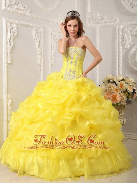 Yellow quinceanera dresses