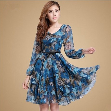 vestido-azul-estampado-78_15 Синя рокля с печат