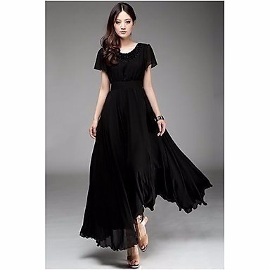 vestido-de-gasa-negro-17_7 Черна шифонна рокля