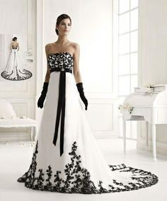 vestidos-de-novia-blanco-con-negro-08_14 Бели сватбени рокли с черно