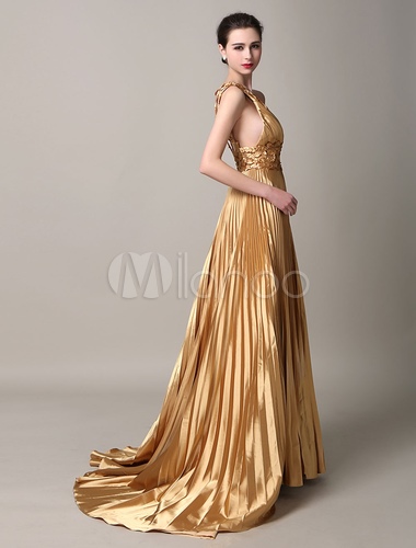 Златна вечерна рокля