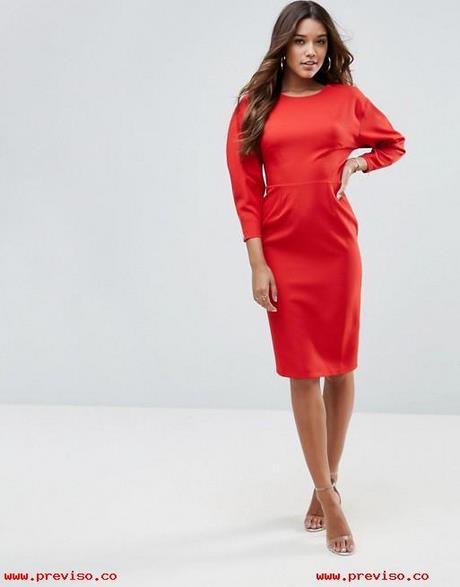 vestido-rojo-tubo-manga-larga-49_9 Червена рокля с дълъг ръкав