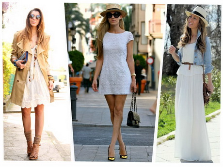 Комбинирайте къса бяла рокля