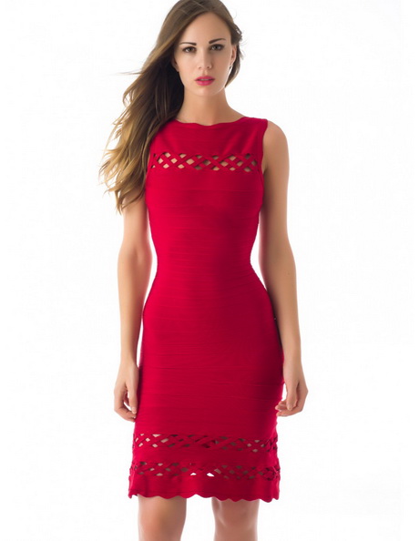 vestido-rojo-recto-65_19 Права червена рокля