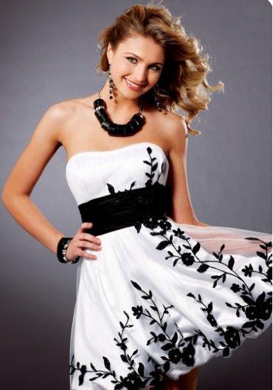 vestidos-blanco-con-negro-38 Бели рокли с черно