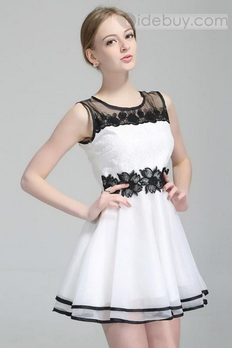 vestidos-cortos-blanco-con-negro-61_11 Бели къси рокли с черно