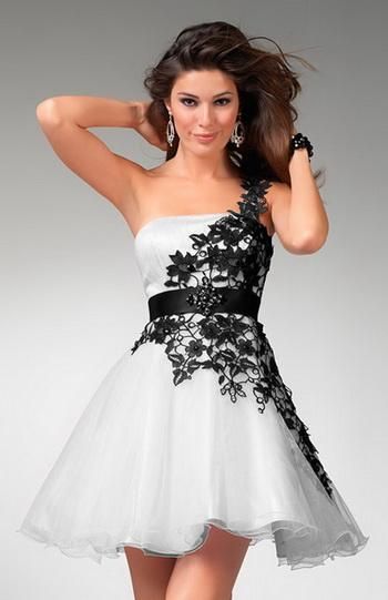 vestidos-cortos-blanco-con-negro-61_18 Бели къси рокли с черно