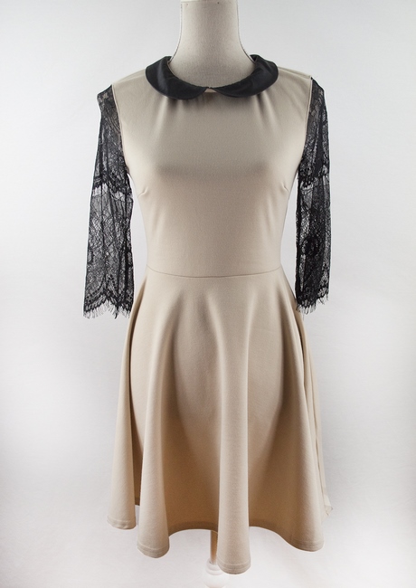 vestido-beige-y-negro-63_13 Бежова и черна рокля