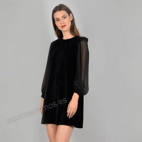 vestido-corto-manga-larga-negro-48_20 Черна къса рокля с дълъг ръкав