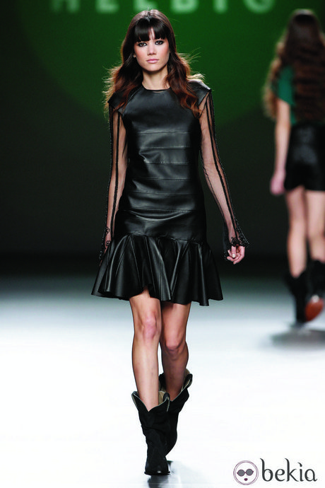 vestido-de-cuero-negro-40 Черна кожена рокля
