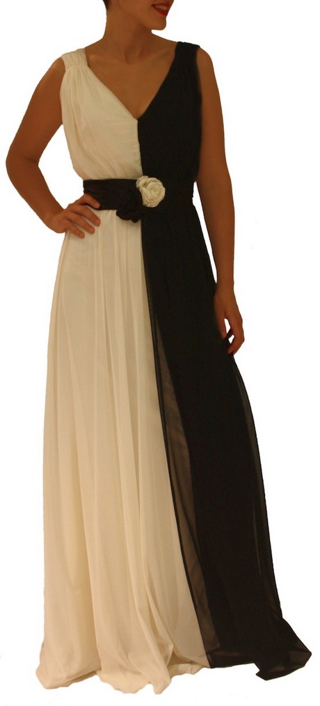 vestido-largo-blanco-y-negro-28_12 Черна и бяла дълга рокля