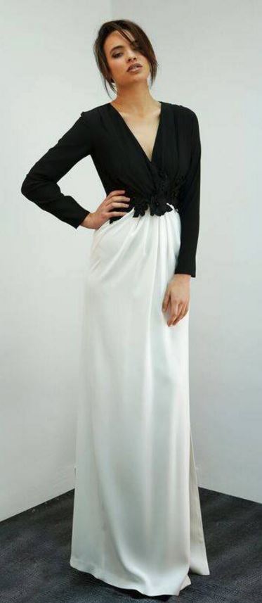 vestido-largo-blanco-y-negro-28_15 Черна и бяла дълга рокля