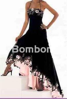 vestido-largo-rosa-y-negro-64_13 Розова и черна дълга рокля