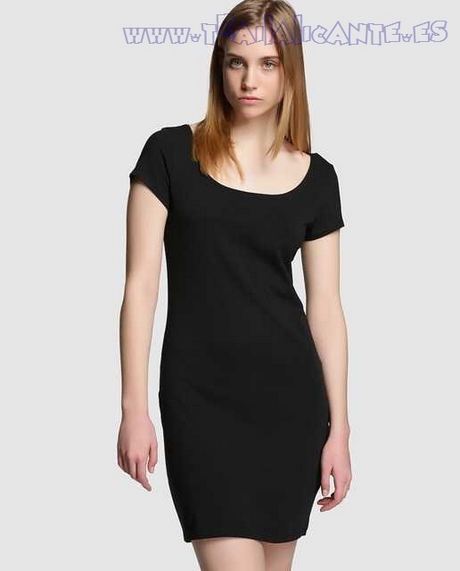 vestido-manga-corta-negro-60_2 Черна рокля с къс ръкав