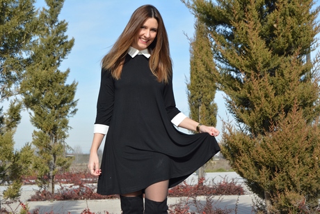 vestido-negro-cuello-camisero-33_7 Черна рокля с яка риза