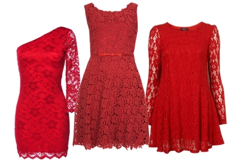 Дантелени рокли в червено
