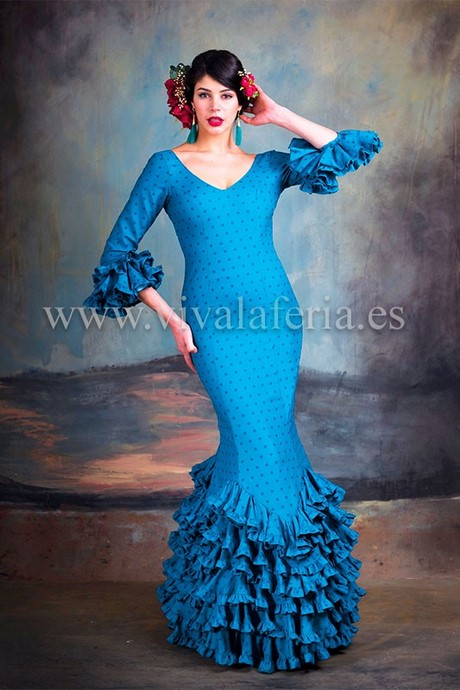 vestido-flamenca-azul-93_13 Синя рокля фламинго