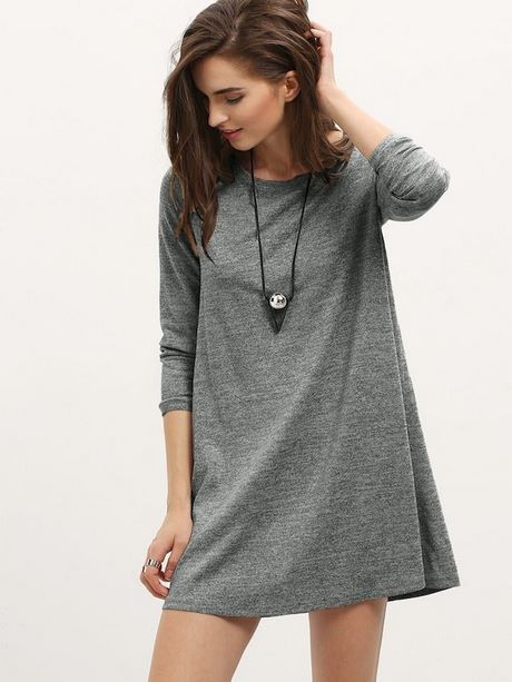 vestido-gris-casual-18 Ежедневна сива рокля