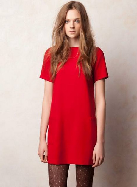 vestido-basico-rojo-97_5 Червена основна рокля
