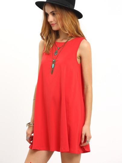 vestido-basico-rojo-97_8 Червена основна рокля
