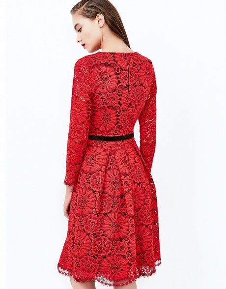 vestido-de-encaje-rojo-56_5 Червена дантелена рокля