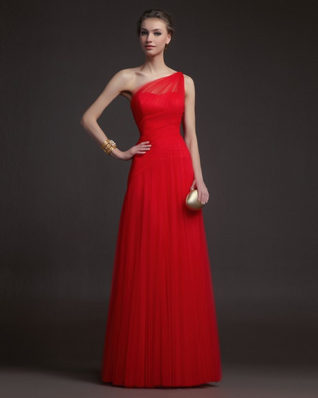 Червена дълга сватбена рокля