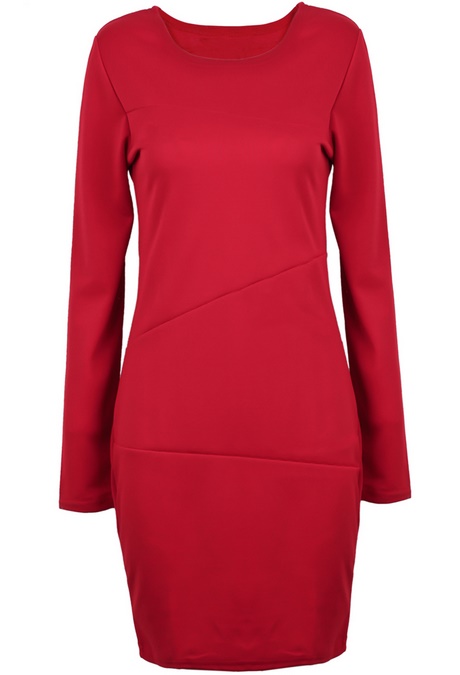 vestido-manga-larga-rojo-90_18 Червена рокля с дълъг ръкав
