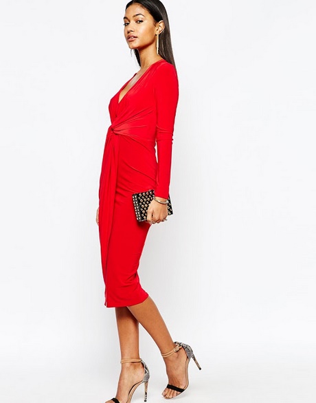 vestido-manga-larga-rojo-90_20 Червена рокля с дълъг ръкав
