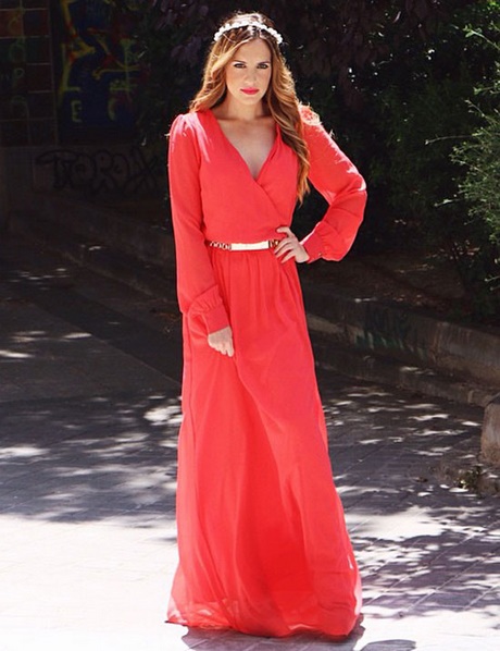 vestido-manga-larga-rojo-90_4 Червена рокля с дълъг ръкав