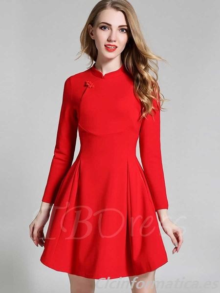 vestido-manga-larga-rojo-90_6 Червена рокля с дълъг ръкав