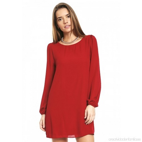 vestido-recto-rojo-47_9 Червена права рокля