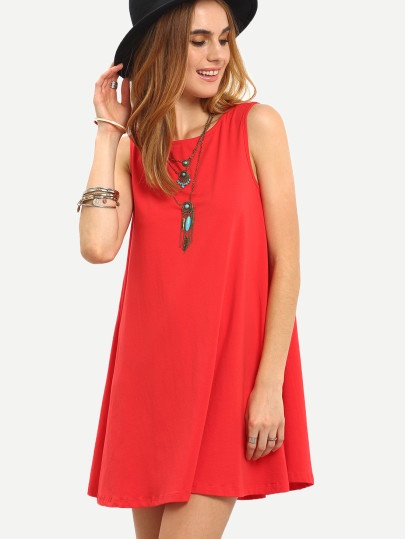vestido-rojo-basico-70_17 Основна червена рокля