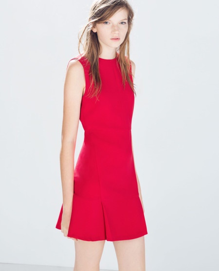 vestido-rojo-basico-70_2 Основна червена рокля