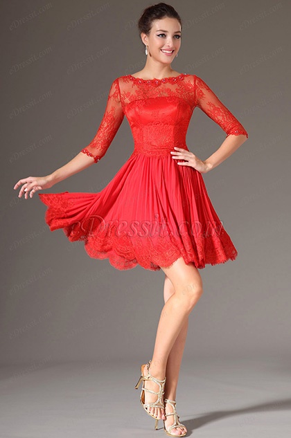 vestido-rojo-encaje-corto-65_10 Къса дантелена червена рокля